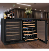 Load image into Gallery viewer, Allavino 47&quot; Wide FlexCount II Tru-Vino 112 Bottle Dual Zone Black Side-by-Side Wine Refrigerator BF 2X-VSWR56-1B20