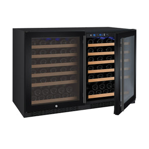 Allavino 47" Wide FlexCount II Tru-Vino 112 Bottle Dual Zone Black Side-by-Side Wine Refrigerator BF 2X-VSWR56-1B20