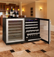 Load image into Gallery viewer, Allavino 47&quot; Wide FlexCount II Tru-Vino 112 Bottle Dual-Zone Stainless Steel Side-by-Side Wine Refrigerator BF 2X-VSWR56-1S20