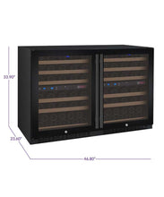 Load image into Gallery viewer, Allavino 47&quot; Wide FlexCount II Tru-Vino 112 Bottle Four Zone Black Side-by-Side Wine Refrigerator BF 2X-VSWR56-2B20