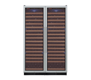 Allavino 48" Wide FlexCount Classic II Tru-Vino 348 Bottle Dual Zone Stainless Steel Side-by-Side Wine Refrigerator BF 2X-YHWR174-1S20