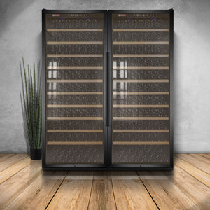 Allavino 63" Wide Vite II Tru-Vino 554 Bottle Dual Zone Black Side-by-Side Wine Refrigerator BF 2X-YHWR305-1B20