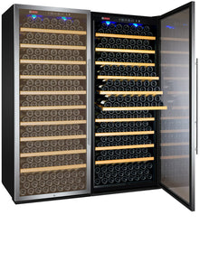 Allavino 63" Wide Vite II Tru-Vino 554 Bottle Dual Zone Stainless Steel Side-by-Side Wine Refrigerator BF 2X-YHWR305-1S20