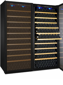 Allavino 63" Wide Vite II Tru-Vino 554 Bottle Dual Zone Black Side-by-Side Wine Refrigerator BF 2X-YHWR305-1B20