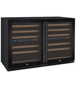 Allavino 47" Wide FlexCount II Tru-Vino 112 Bottle Four Zone Black Side-by-Side Wine Refrigerator BF 2X-VSWR56-2B20