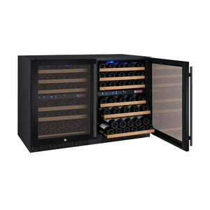 Allavino 47" Wide FlexCount II Tru-Vino 112 Bottle Four Zone Black Side-by-Side Wine Refrigerator BF 2X-VSWR56-2B20