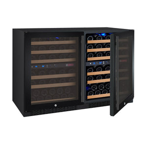 Allavino 47" Wide FlexCount II Tru-Vino 112 Bottle Four Zone Black Side-by-Side Wine Refrigerator BF 2X-VSWR56-2B20