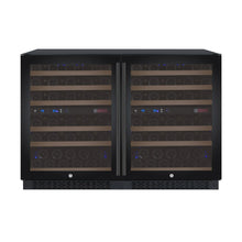 Load image into Gallery viewer, Allavino 47&quot; Wide FlexCount II Tru-Vino 112 Bottle Four Zone Black Side-by-Side Wine Refrigerator BF 2X-VSWR56-2B20