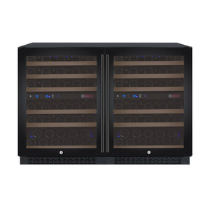 Allavino 47" Wide FlexCount II Tru-Vino 112 Bottle Four Zone Black Side-by-Side Wine Refrigerator BF 2X-VSWR56-2B20