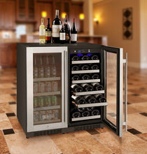 Load image into Gallery viewer, Allavino 30&quot; Wide FlexCount II Tru-Vino 30 Bottle/88 Can Dual Zone Stainless Steel Side-by-Side Wine Refrigerator/Beverage Center BF 3Z-VSWB15-2S20