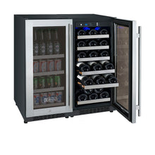 Load image into Gallery viewer, Allavino 30&quot; Wide FlexCount II Tru-Vino 30 Bottle/88 Can Dual Zone Stainless Steel Side-by-Side Wine Refrigerator/Beverage Center BF 3Z-VSWB15-2S20