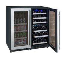 Load image into Gallery viewer, Allavino 30&quot; Wide FlexCount II Tru-Vino 30 Bottle/88 Can Dual Zone Stainless Steel Side-by-Side Wine Refrigerator/Beverage Center BF 3Z-VSWB15-3S20