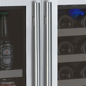 Allavino 47" Wide FlexCount II Tru-Vino 56 Bottle/124 Can Stainless Steel Side-by-Side Wine Refrigerator/Beverage Center BF 3Z-VSWB24-3S20