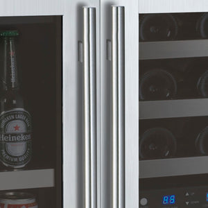 Allavino 30" Wide FlexCount II Tru-Vino 30 Bottle/88 Can Dual Zone Stainless Steel Side-by-Side Wine Refrigerator/Beverage Center BF 3Z-VSWB15-3S20