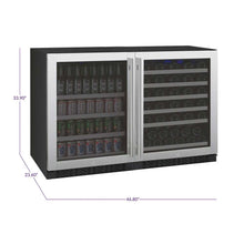 Load image into Gallery viewer, Allavino 47&quot; Wide FlexCount II Series 56 Bottle/154 Can Dual Zone Stainless Steel Side-by-Side Wine Refrigerator/Beverage Center BF 3Z-VSWB24-2S20