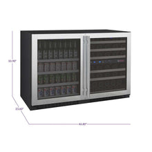 Load image into Gallery viewer, Allavino 47&quot; Wide FlexCount II Tru-Vino 56 Bottle/124 Can Stainless Steel Side-by-Side Wine Refrigerator/Beverage Center BF 3Z-VSWB24-3S20