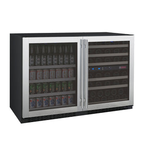 Allavino 47" Wide FlexCount II Tru-Vino 56 Bottle/124 Can Stainless Steel Side-by-Side Wine Refrigerator/Beverage Center BF 3Z-VSWB24-3S20