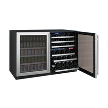 Load image into Gallery viewer, Allavino 47&quot; Wide FlexCount II Tru-Vino 56 Bottle/124 Can Stainless Steel Side-by-Side Wine Refrigerator/Beverage Center BF 3Z-VSWB24-3S20