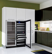 Load image into Gallery viewer, Allavino 47&quot; Wide FlexCount II Tru-Vino 249 Bottle Three Zone Stainless Steel Side-by-Side Wine Refrigerator BF 3Z-VSWR2128-S20