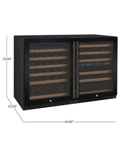 Allavino 47" Wide FlexCount II Tru-Vino 112 Bottle Three Zone Black Side-by-Side Wine Refrigerator BF 3Z-VSWR5656-B20