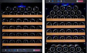 Allavino 47" Wide FlexCount II Tru-Vino 349 Bottle Three Zone Black Side-by-Side Wine Refrigerator BF 3Z-VSWR7772-B20