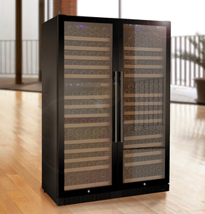 Allavino 47" Wide FlexCount II Tru-Vino 349 Bottle Three Zone Black Side-by-Side Wine Refrigerator BF 3Z-VSWR7772-B20