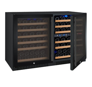 Allavino 47" Wide FlexCount II Tru-Vino 112 Bottle Three Zone Black Side-by-Side Wine Refrigerator BF 3Z-VSWR5656-B20