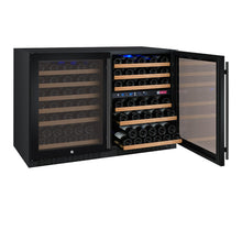 Load image into Gallery viewer, Allavino 47&quot; Wide FlexCount II Tru-Vino 112 Bottle Three Zone Black Side-by-Side Wine Refrigerator BF 3Z-VSWR5656-B20