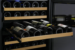 Allavino 47" Wide FlexCount II Tru-Vino 112 Bottle Dual Zone Black Side-by-Side Wine Refrigerator BF 2X-VSWR56-1B20