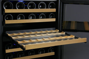 Allavino 47" Wide FlexCount II Tru-Vino 112 Bottle Four Zone Black Side-by-Side Wine Refrigerator BF 2X-VSWR56-2B20