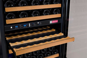 Allavino 47" Wide FlexCount II Tru-Vino 112 Bottle Three Zone Black Side-by-Side Wine Refrigerator BF 3Z-VSWR5656-B20