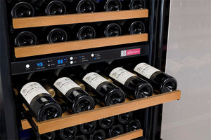 Allavino 47" Wide FlexCount II Tru-Vino 112 Bottle Three Zone Black Side-by-Side Wine Refrigerator BF 3Z-VSWR5656-B20