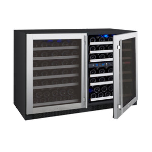 Allavino 47" Wide FlexCount II Tru-Vino 112 Bottle Three Zone Stainless Steel Side-by-Side Wine Refrigerator BF 3Z-VSWR5656-S20