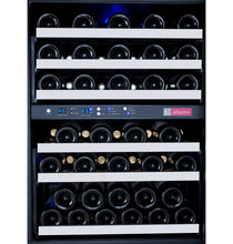 Load image into Gallery viewer, Allavino 24&quot; Wide FlexCount II Tru-Vino 56 Bottle Dual Zone Stainless Steel Right Hinge Wine Refrigerator AO VSWR56-2SR20