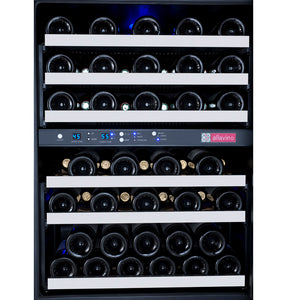 Allavino 24" Wide FlexCount II Tru-Vino 56 Bottle Dual Zone Stainless Steel Right Hinge Wine Refrigerator AO VSWR56-2SR20