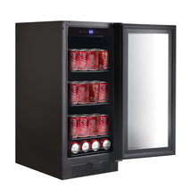 Load image into Gallery viewer, Whynter Built-in Black Glass 80-can capacity 3.4 cu ft. Beverage Refrigerator BBR-801BG