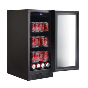 Whynter Built-in Black Glass 80-can capacity 3.4 cu ft. Beverage Refrigerator BBR-801BG