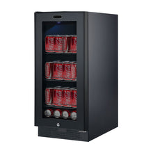 Load image into Gallery viewer, Whynter Built-in Black Glass 80-can capacity 3.4 cu ft. Beverage Refrigerator BBR-801BG