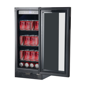 Whynter Built-in Black Glass 80-can capacity 3.4 cu ft. Beverage Refrigerator BBR-801BG