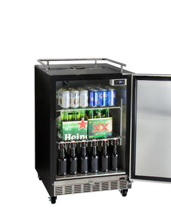 Kegco 24" Wide Single Tap Stainless Steel Commercial Built-In Right Hinge Digital Kegerator with Kit HK38BSC-1