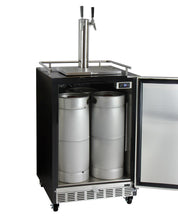 Load image into Gallery viewer, Kegco 24&quot; Wide Dual Tap Stainless Steel Commercial Right Hinge Built-In Kegerator with Kit HK38BSC-2