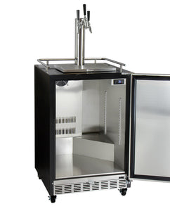 Kegco 24" Wide Triple Tap All Stainless Steel Commercial Built-In Kegerator with Kit HK38BSC-3