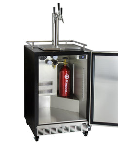 Kegco 24" Wide Triple Tap All Stainless Steel Commercial Built-In Kegerator with Kit HK38BSC-3