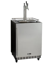 Load image into Gallery viewer, Kegco 24&quot; Wide Triple Tap All Stainless Steel Commercial Built-In Kegerator with Kit HK38BSC-3