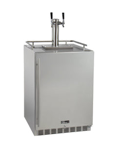 Kegco 24" Wide Cold Brew Coffee Dual Tap All Stainless Steel Outdoor Built-In Right Hinge Kegerator ICHK38SSU-2