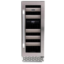 Load image into Gallery viewer, Whynter Elite 17 Bottle Seamless Stainless Steel Door Dual Zone Built-in Wine Refrigerator BWR-171DS