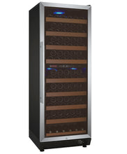 Load image into Gallery viewer, Allavino 24&quot; Wide Vite II Tru-Vino 99 Bottle Dual Zone Stainless Steel Right Hinge Wine Refrigerator AO YHWR99-2SR20