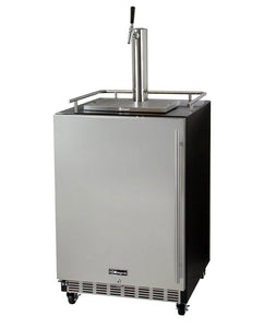 Kegco 24" Wide Single Tap Stainless Steel Commercial Built-In Left Hinge Kegerator with Kit HK38BSC-L-1