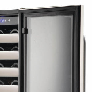 Whynter Elite 33 Bottle Seamless Stainless Steel Door Single Zone Built-in Wine Refrigerator BWR-331SL