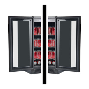 Whynter Built-in Black Glass 80-can capacity 3.4 cu ft. Beverage Refrigerator BBR-801BG